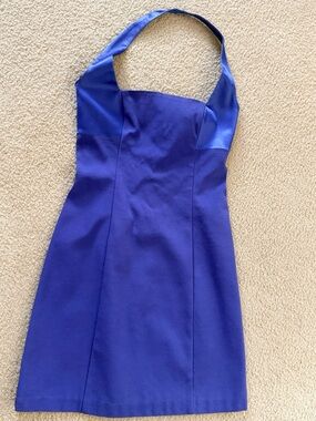 Cache Halter Royal Blue Sheath Dress